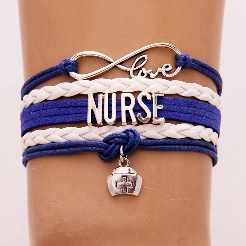 Браслет с надписью nurse Infinity Love плетеный кожаный браслет для медсестры