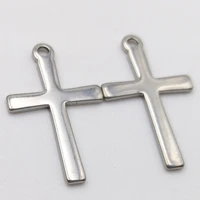 20pcslot 1220mm stainless steel crosses charms fit necklace floating charms handmade pendant diy jewelry making z806