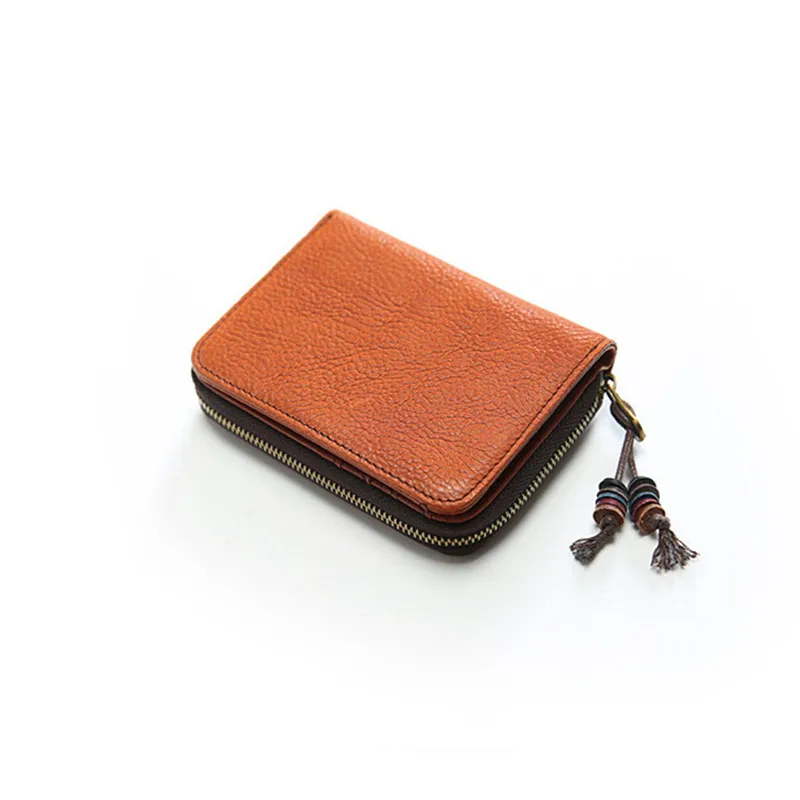 LEACOOL мужской кошелек из натуральной кожи с держателем для карт короткий кошельки