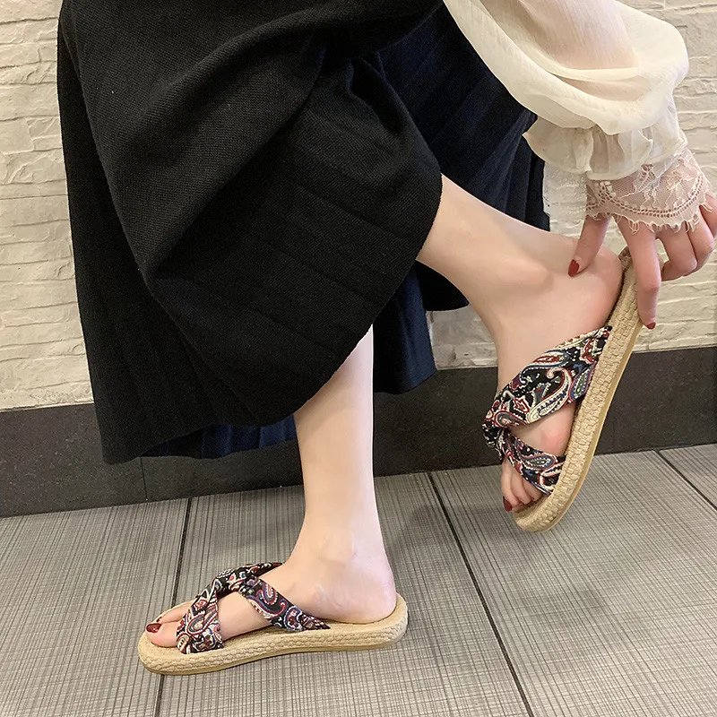 COOTELILI Fashion Bohemian Beach Shoes Women Summer Slippers Flip Flops Flat For Ladies Slides | Обувь