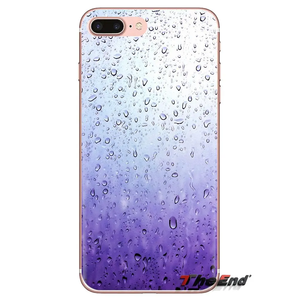 Soft Transparent Cases Covers Blue and purple raindrops Art For Xiaomi Redmi 4A S2 Note 3 3S 4 4X 5 Plus 6 7 6A Pro Pocophone F1 |