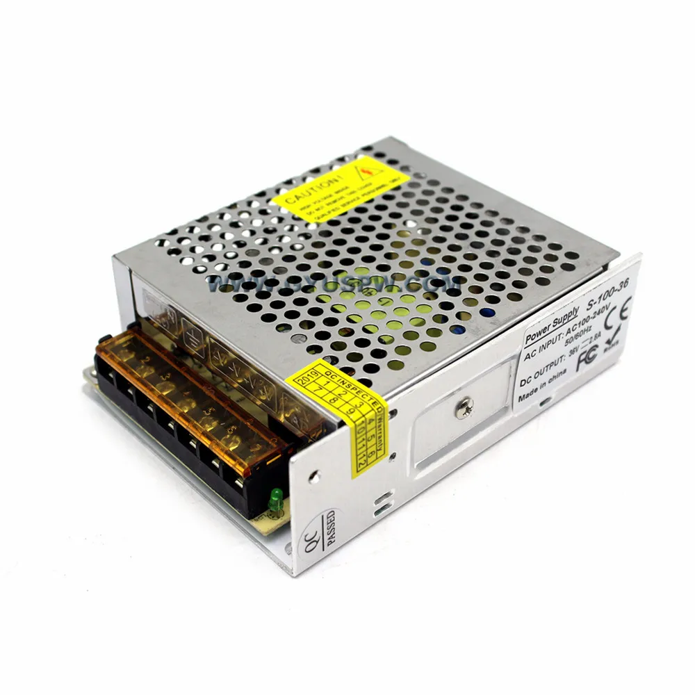 Одиночный выход импульсный источник питания DC 36V 2.8A 100W драйвер 110V 220V AC к SMPS для