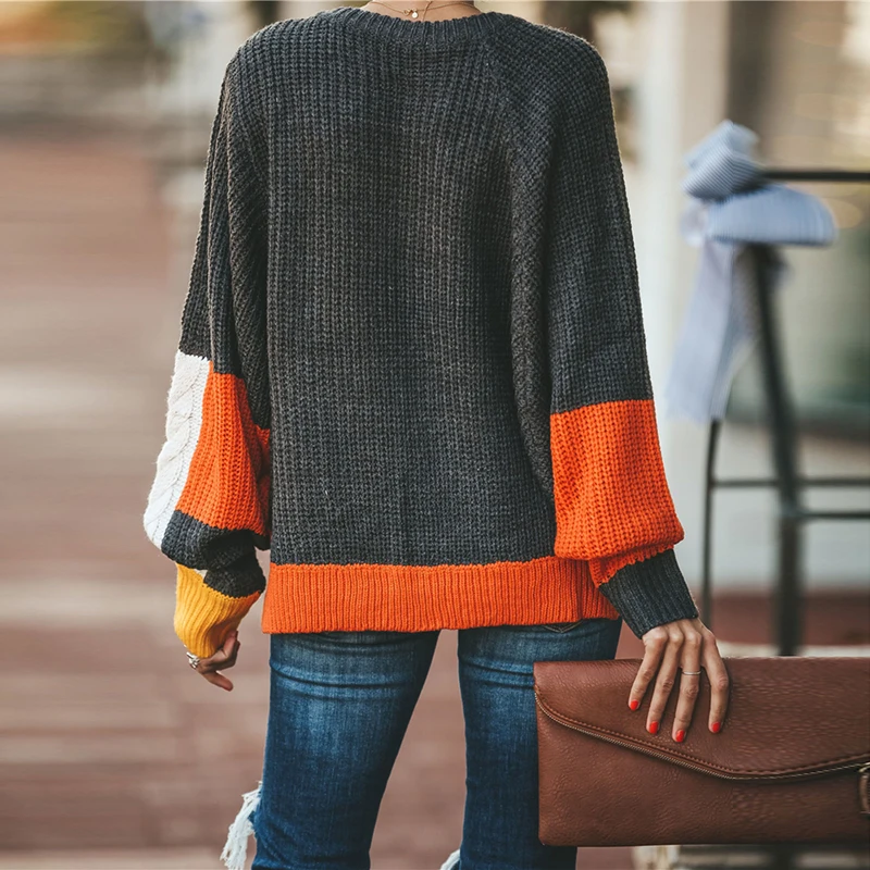 NewAsia Oversized Sweater Women 2019 New Autumn Winter Long Batwing Sleeve Loose Jumpers Fashion Panelled Pullover Knitted Tops | Женская