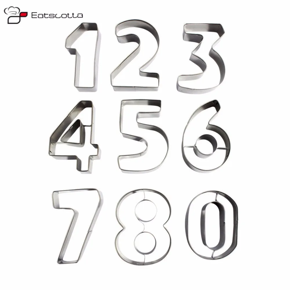 9 шт./компл. большой размер форма цифр резак для печенья из нержавеющей стали