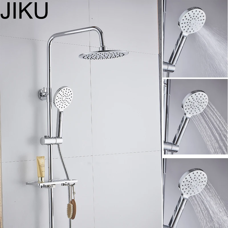 JIKU 3 режима ABS пластиковая душевая головка для ванной большая панель круглая