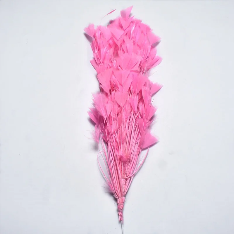 1pcs Beautiful crafts Goose feather party decorations 30CM colored Feathers wedding corsages DIY Carnival headdress Accessories - Цвет: pink