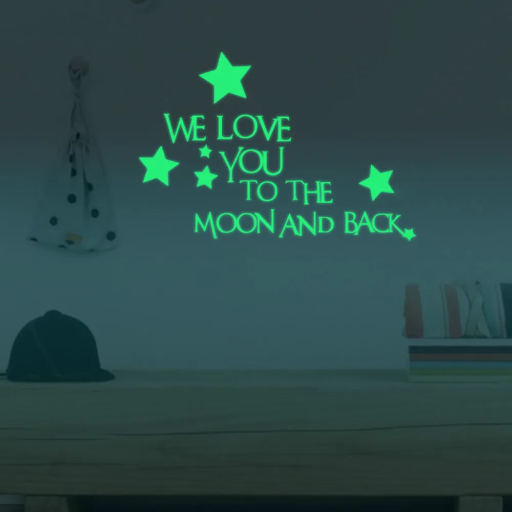 Фотофон Funlife Я люблю тебя до Луны и назад буквенная цитата наклейка на стену