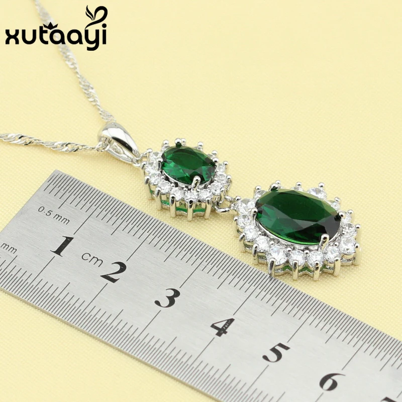 Superb Green Stones Silver Bridal Wedding Fashion Health Jewelry Set Earrings Necklace Pendant Rings | Украшения и аксессуары