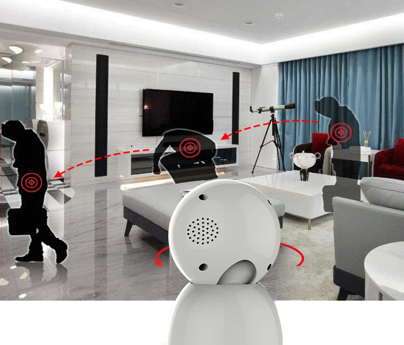 Ip-камера с двумя объективами, PTZ, wifi, автоматическое отслеживание, зум, CCTV, 1080 P, 2MP, домашняя, умный дом, безопасность, облако, широкий угол, видео, собака, Детская ИК-камера