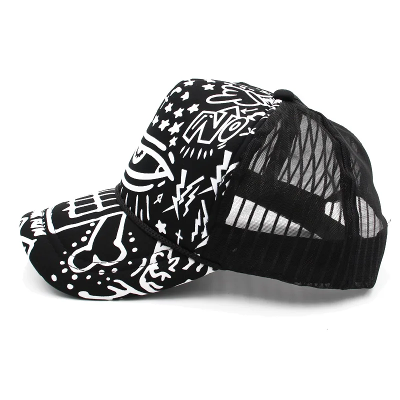 Модная летняя бейсболка с граффити для женщин и мужчин сетчатая дышащая женская