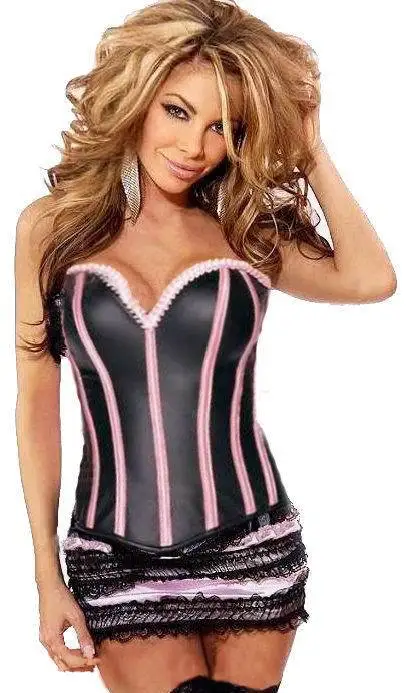 

Hot Sale Stripe Sexy Corset Top Waist Corsets And Bustiers Overbust Push Up Corselet