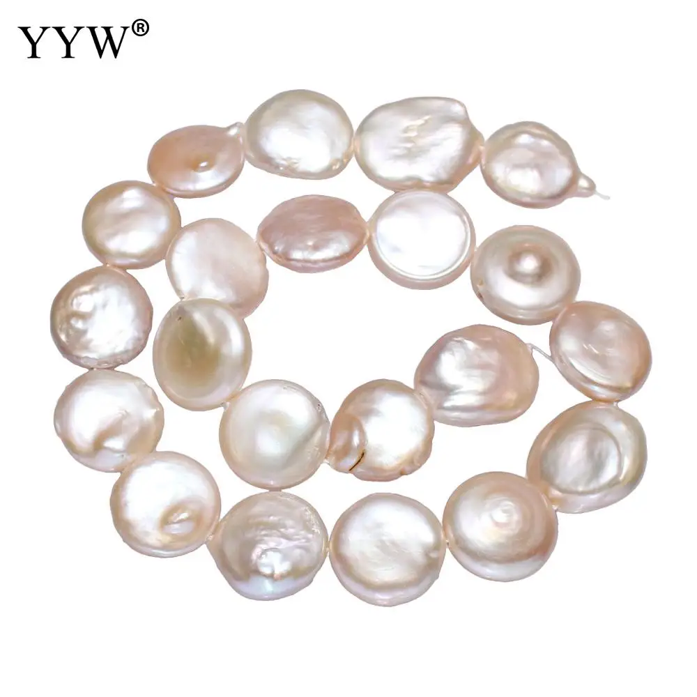 

Культивированная «Монетка» пресноводные жемчужные бусины плоские круглые натуральные розовые 16-18 мм продано приблизительно 15,7 дюйма