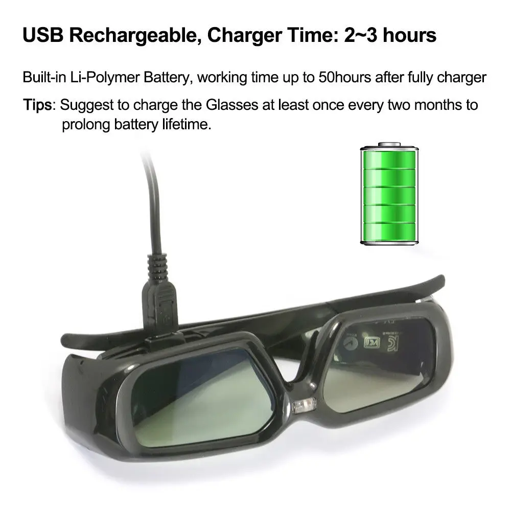 3D очки с активным затвором для универсального ViewSonic Sharp BenQ XGIMI Optoma acer CooLUX готов dlp