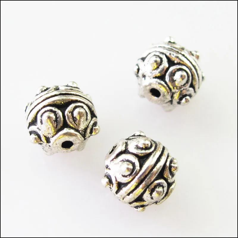 25 шт. тибетский серебристый круглый шар бусины Подвески 7 5 мм|beads charms|spacer beadsround ball |