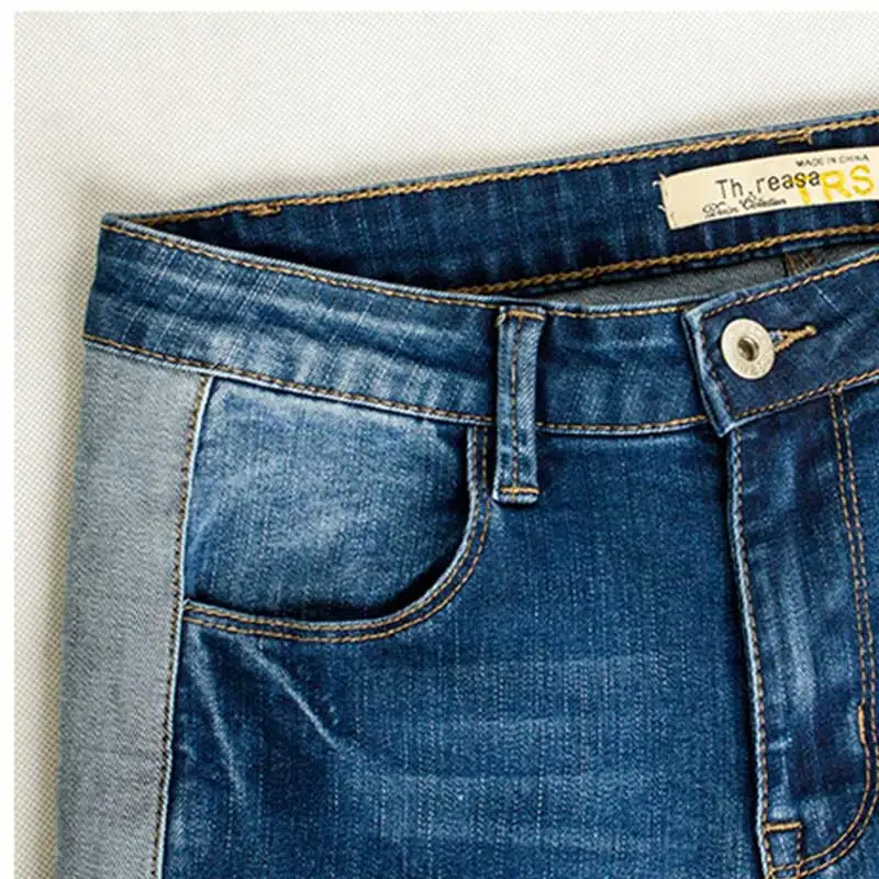 High Quality Boyfriend Jeans Side Stripes Blue Casual Pencil Trousers Women Plus Size Street Stretch Skinny Denim Pants Female | Женская