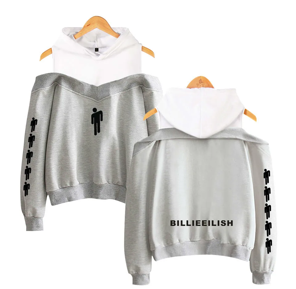GKGZ 2019 Billie Eilish толстовка женская с открытыми плечами и принтом толстовки одежда