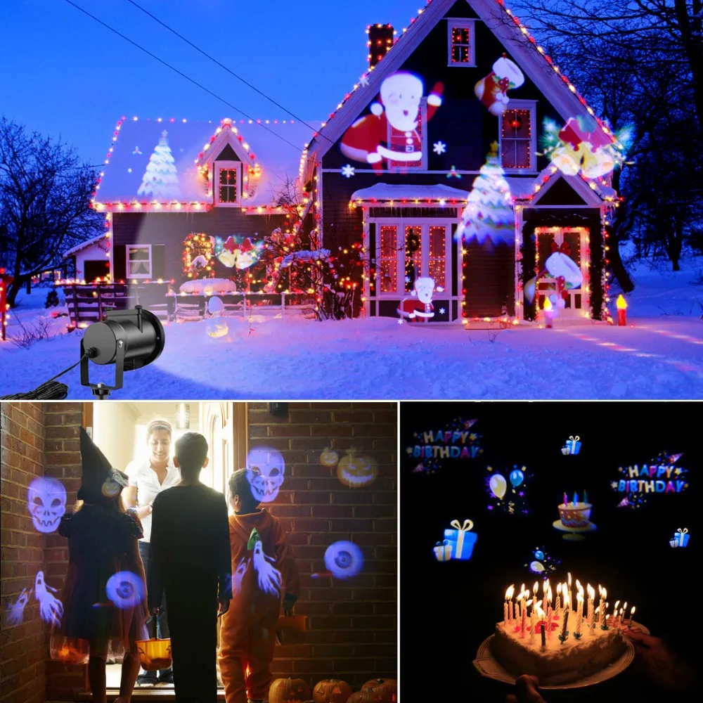 12 моделей RGB LED проектор свет сад лужайка открытый Рождественский вечеринка