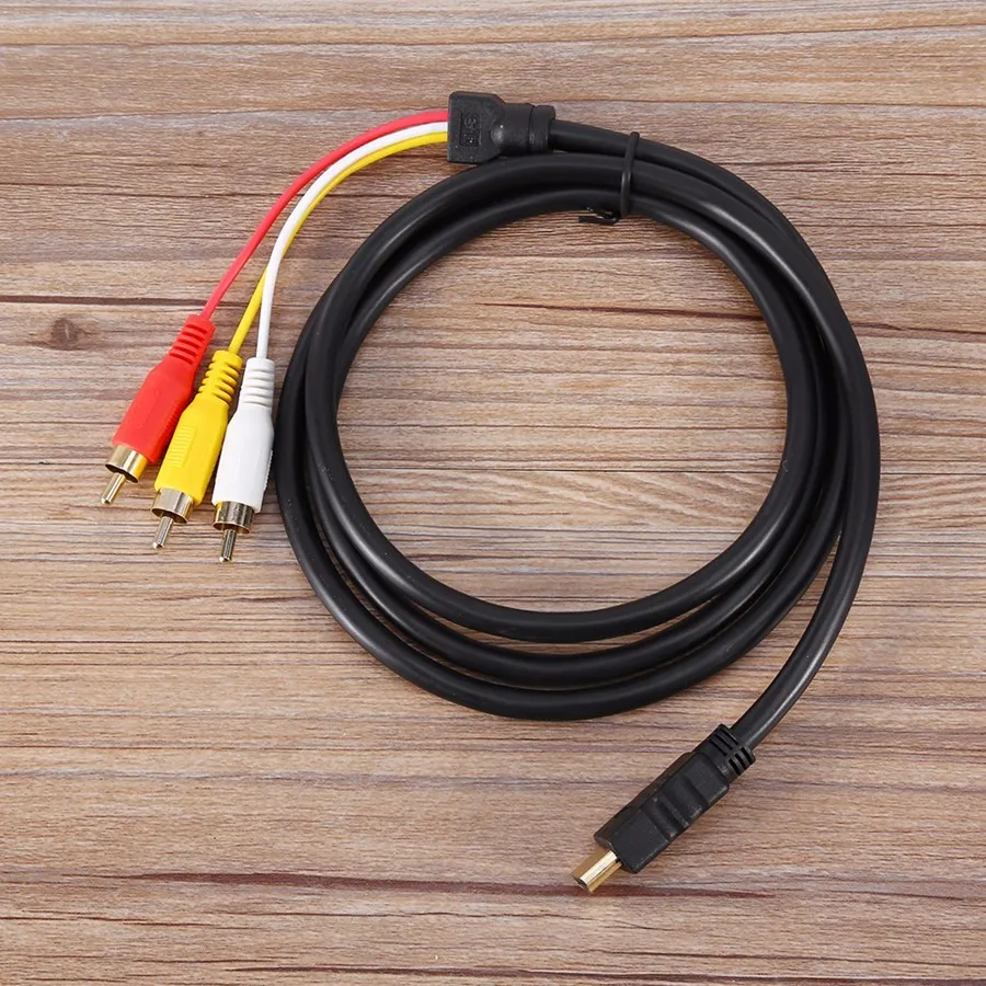 1,5 м 5 футов HDMI кабель Мужской до 3 RCA кабель 1080P видео аудио AV Кабель-адаптер hdmi Компонентный Видео Аудио av кабель для HDTV