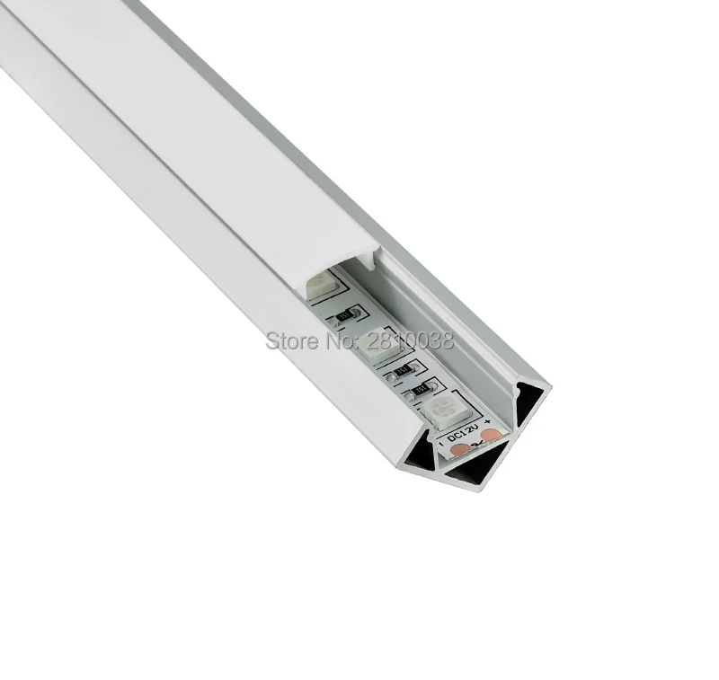 10 Sets/Lot 30 Degree corner LED aluminum extrusion profile AL6063 Aluminium led housing profile for wardrobe Cabinet lighting