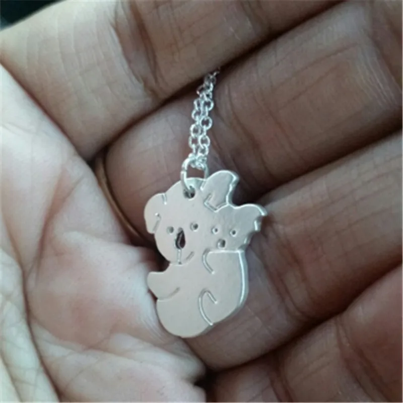 New Fashion Handmade Jewelry Koala Bear With Baby Charm Necklace Dropshipping Tiny Cute koala Pendant For Mom Gift | Украшения и