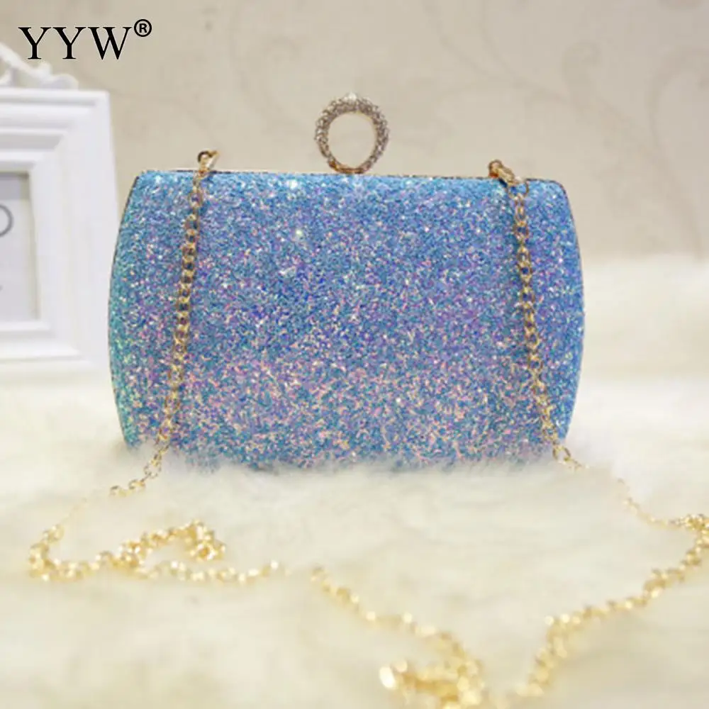 blue Розовый мини-кошелек клатч с блестками для женщин Bolsa Feminina Новая женская сумочка элегантная милые маленькие вечерние сумки клатчи сумки - Цвет: blue