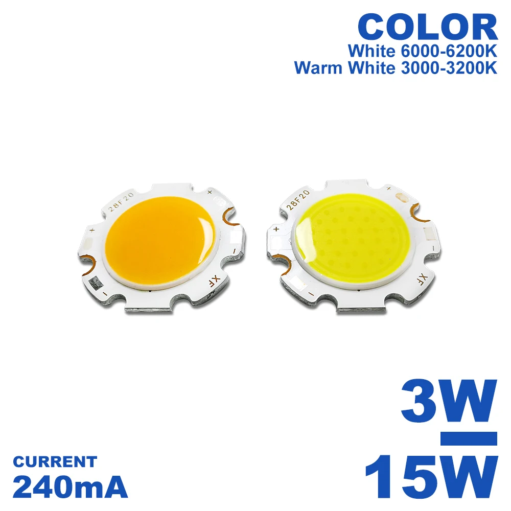 5 шт./лот светодиодный чип COB 240 мА 28 мм 20 SMD чипы 3 Вт 7 9 10 12 15 теплый белый прожектор