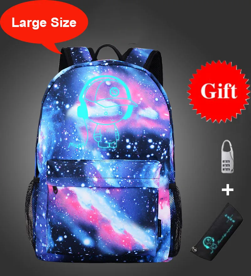 style 11 large size Антикражные сумки, ночник, детский школьный рюкзак, чехол-карандаш, аниме светящиеся школьные сумки для мальчиков и девочек, школьная сумка - Цвет: style 11 large size
