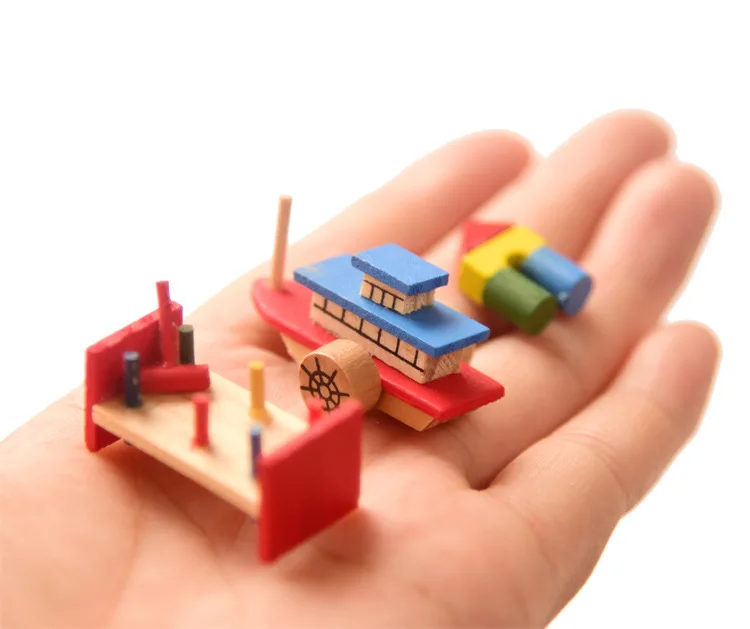 Кукольный домик мини мебель красивый узел свинья цветной корабль игрушечный