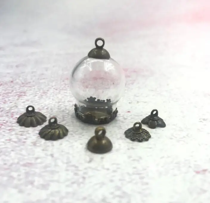 5 шт./лот 20x15 мм полый стеклянный шар orb купол Корона Базовая крышка стеклянная