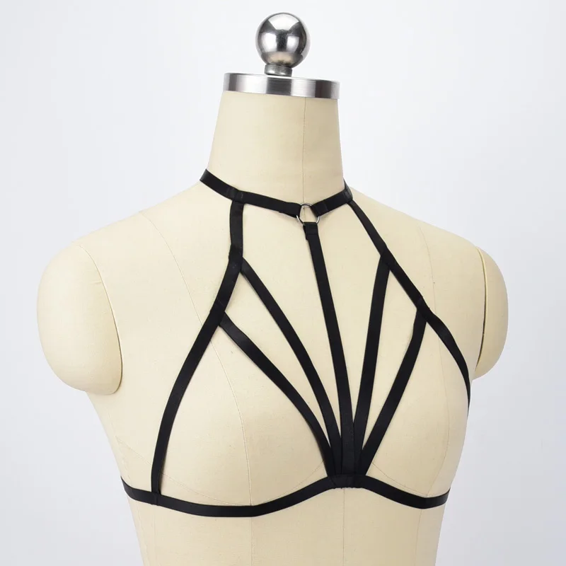 Sexy Cupless Bra Fetish Wear Body Harness Belt Women Crop Top Bondage Gothic Open Chest Cage Style O0550 | Женская одежда