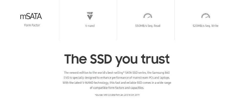 SAMSUNG MSATA SSD 250G 500G 860 EVO Внутренний твердотельный диск для ноутбуков, настольных ПК MSATA3 TLC Disco ssd, ноутбук внутренний