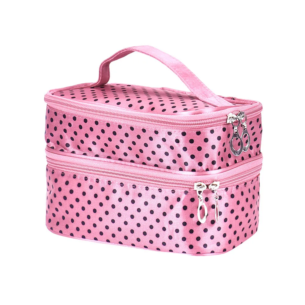 Pink Ladies Men Women Make up Makeup Organizer Bag Cosmetic Bag Toiletry Portable Cosmetic Organizer Makeup Case Pouch Zip Bag - Color: Pink