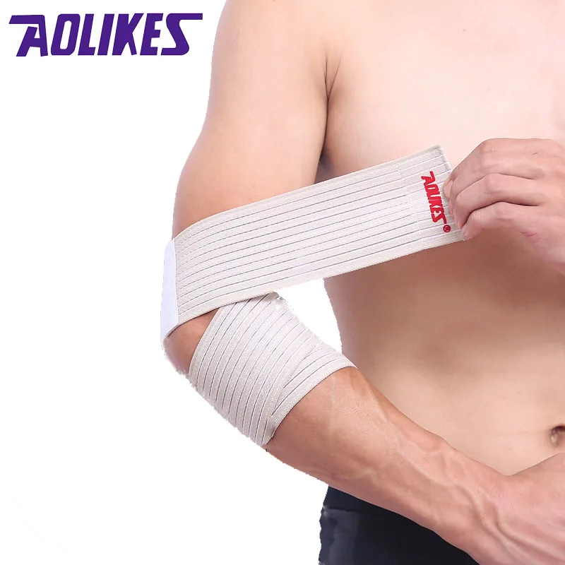 AOLIKES, 1 шт., 70 см* 7,5 см, эластичный нейлоновый налокотник для баскетбола, тенниса, спорта, защитный бинт, предотвращающий растяжение локтя, поддерживающий коврик