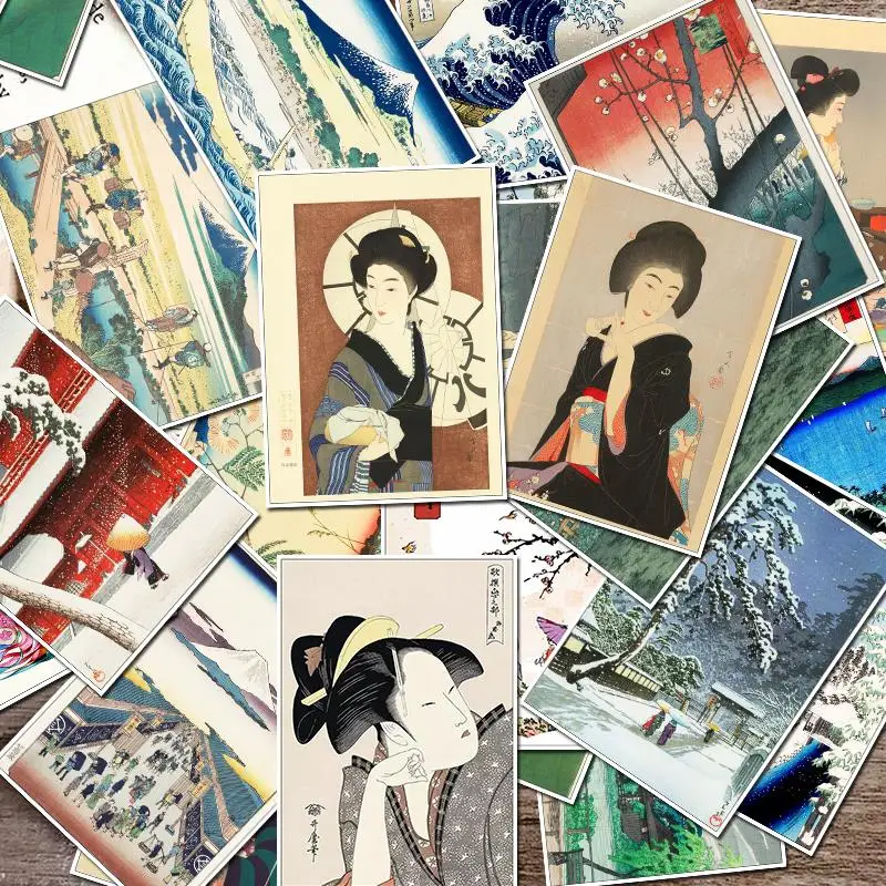 25 шт. японский старый стиль Ukiyo-E граффити наклейки для скейтборда/ноутбука/сноуборда/холодильника/серфинга Водонепроницаемый ПВХ наклейка Ukiyoe