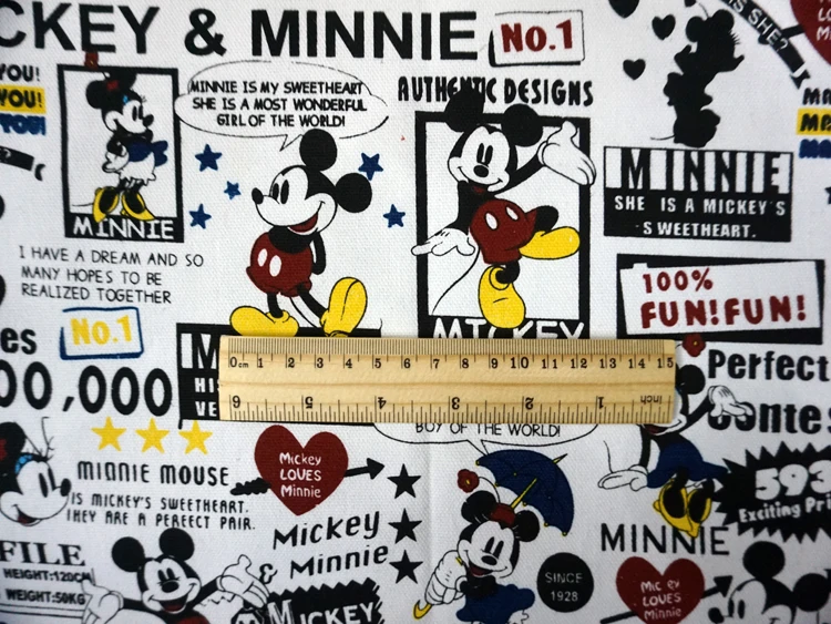90*145 см мультфильм Мышь Diy ручной работы ткань холст для пэчворка Ткань Домашний