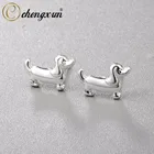 CHENGXUN модные серьги-гвоздики в стиле хиппи с рисунком хиппи и таксы, милые серьги в виде колбасы для девочек-подростков на день рождения