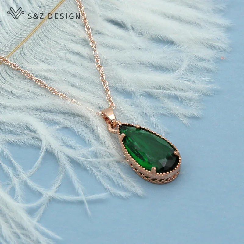 Серьги-подвески S &amp Z с цирконием женские Ювелирный Комплект изящный подарок на