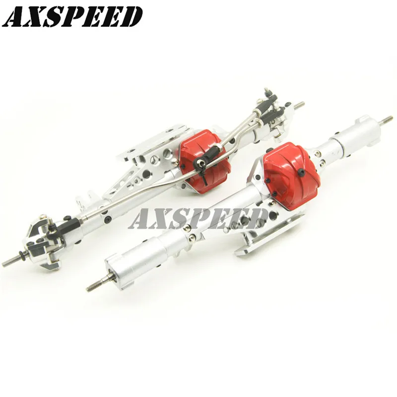 Серебристые/черные передние/задние оси из алюминиевого сплава для Axial Wraith 90018 90020