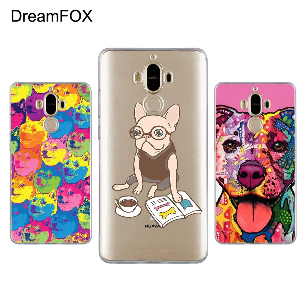DREAMFOX L363 милый собаки питбуль поп-арт Мягкий ТПУ силиконовый чехол для huawei mate Nova 2 9