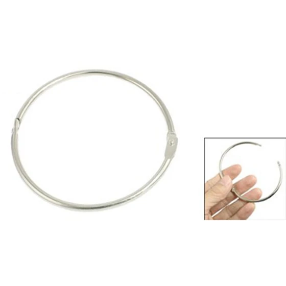

Hot sale 3 x Metal Staple Book Binder Loose Leaf Rings Keychain 66x60x3mm