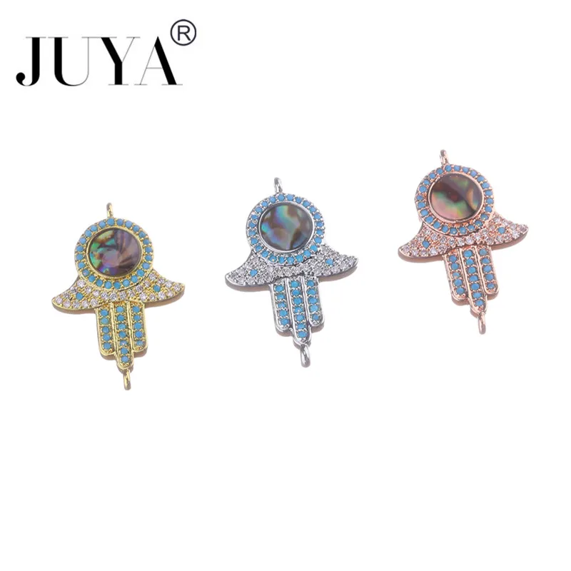 Новые Позолоченные/Серебристые разъемы Fatima Hamsa Hand Evil Blue Eye для браслетов DIY