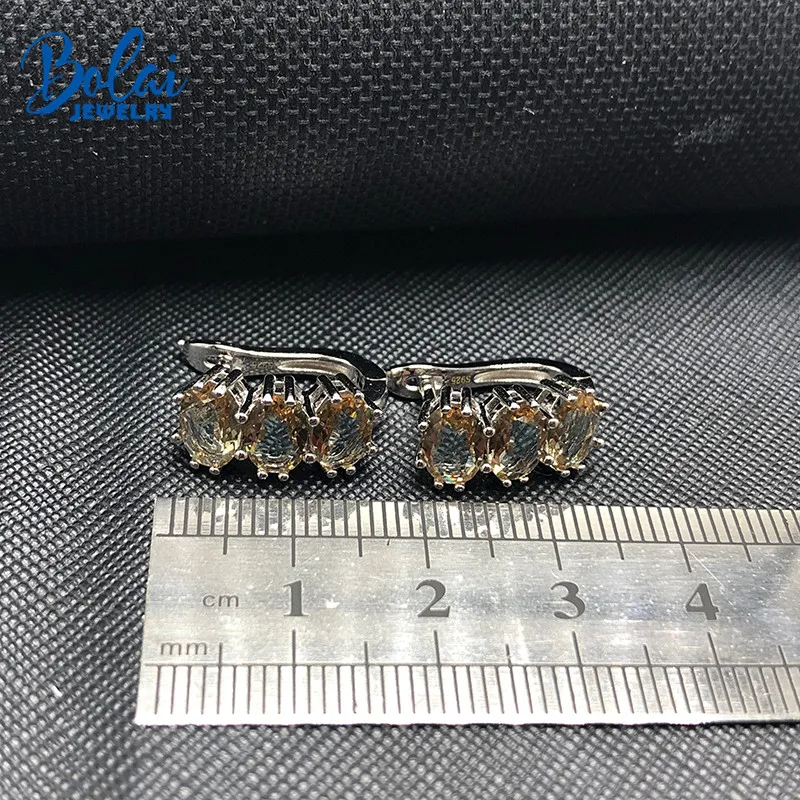 Женские серьги гвоздики из серебра 925 пробы с 3 камнями|Серьги-гвоздики| |