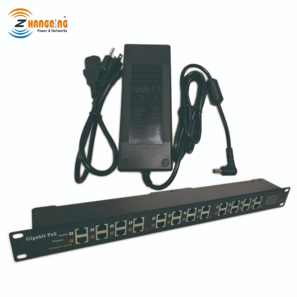 ZQ GPOE 12 24v120w гигабитный POE Порт питания через Ethernet Инжектор для Mikrotik и Ubiquiti с 24v 120w AC