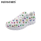 Женские сетчатые кроссовки INSTANTARTS, дышащие, с 3D мультяшным рисунком дантиста, повседневная обувь на плоской подошве, прогулочная обувь, белые, на весну