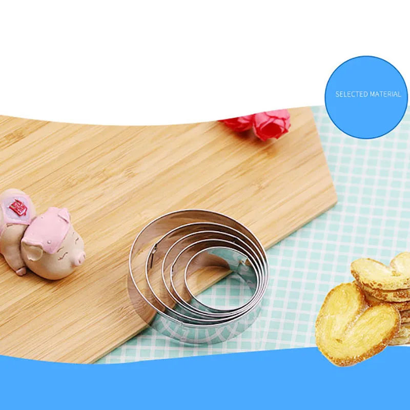 5 шт. форма для печенья Форма торта резки фруктов круглая из нержавеющей стали