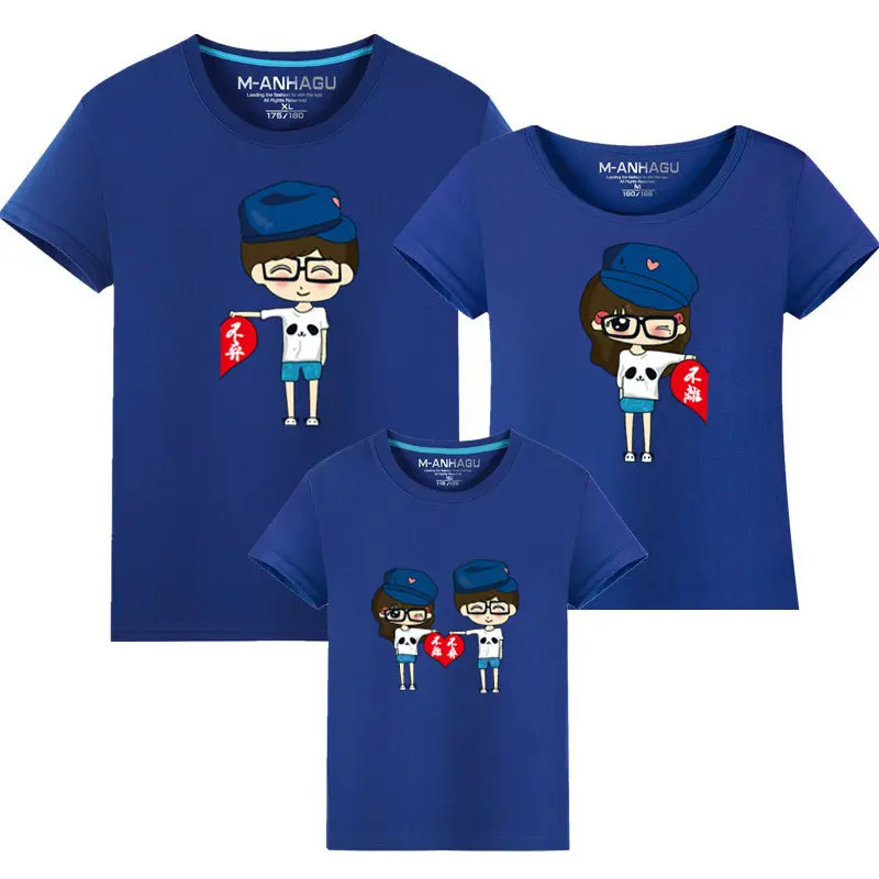 MANHAGU 1 pieces Family Look New Summer clothing Mother Daughter Dress Matching Outfits Cotton Father Son T-shirt | Мать и ребенок