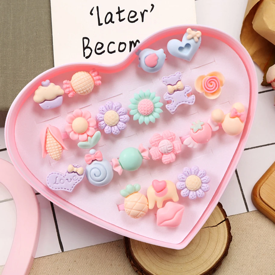 DIY ювелирных изделий 20 шт красочное кольцо пластиковая игрушка для девочки