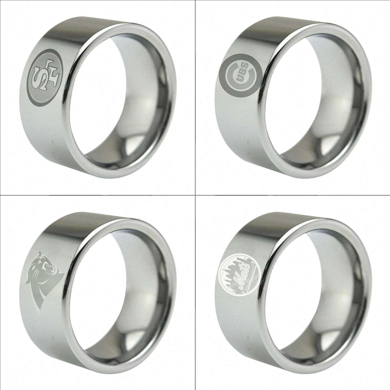 8 мм полированная серебряный купол Вольфрам Jewelry Сан-Франциско ERS Чикаго Кабс Carolina