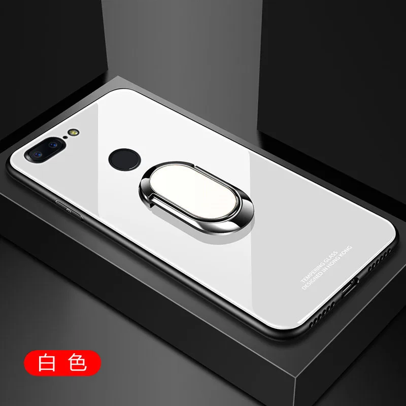 Для oneplus 6 6T 7 Чехол из твердого закаленного стекла с кольцом-подставкой Магнитный защитный чехол на заднюю панель для oneplus 5t one plus 6 6t 7