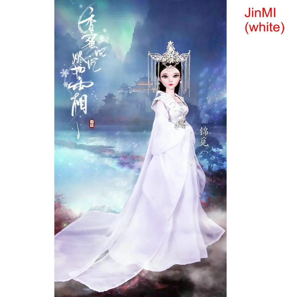 Jin Mi (white) 60 см китайская принцесса серебро ручной работы 1/3 Bjd куклы ручная роспись макияж 23 суставов древний костюм куклы для девочек игрушки для детей - Цвет: Jin Mi (white)